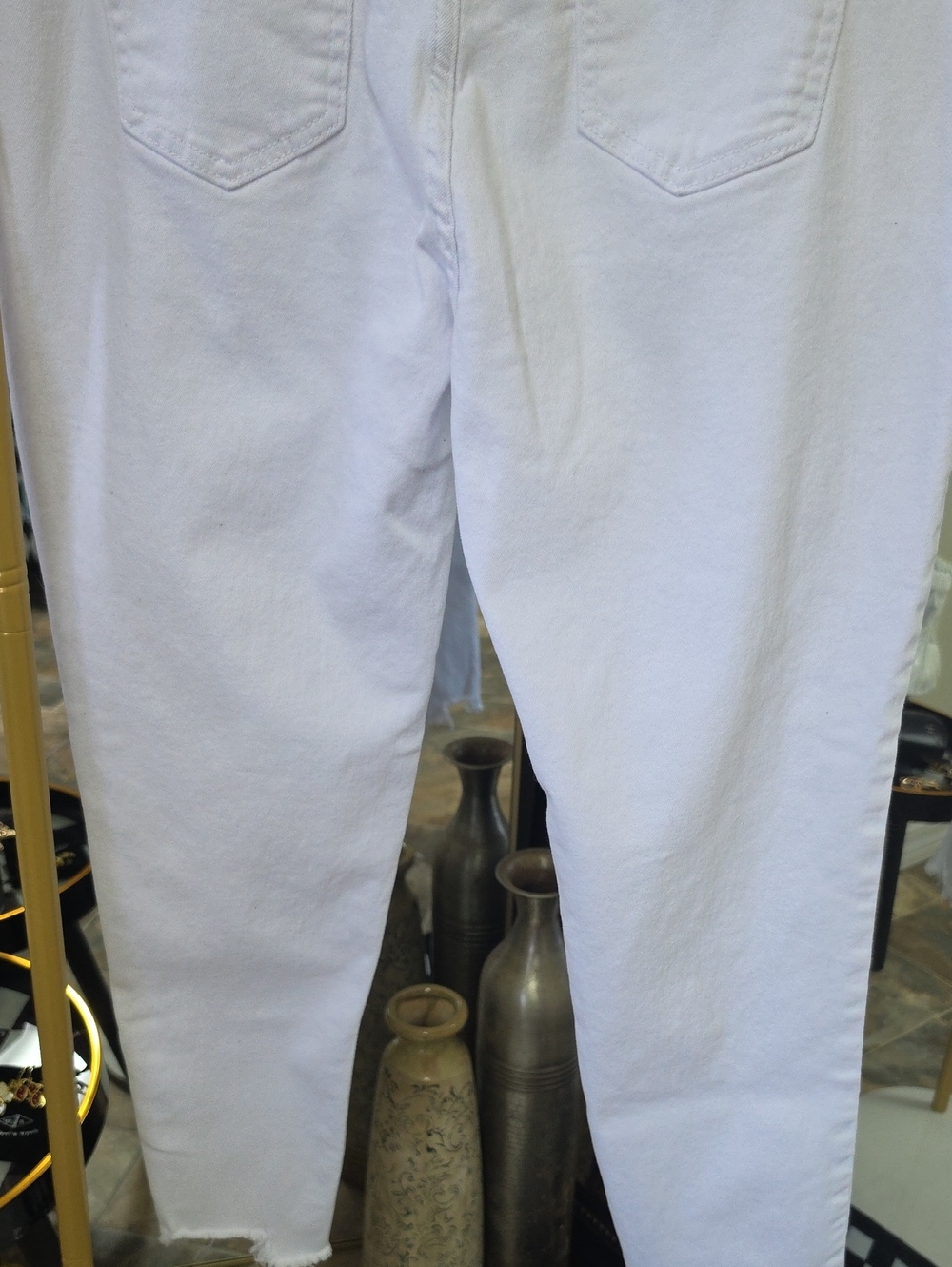 Women’s High-Waist White Button-Fly Skinny Jeans - Picture 6 of 10